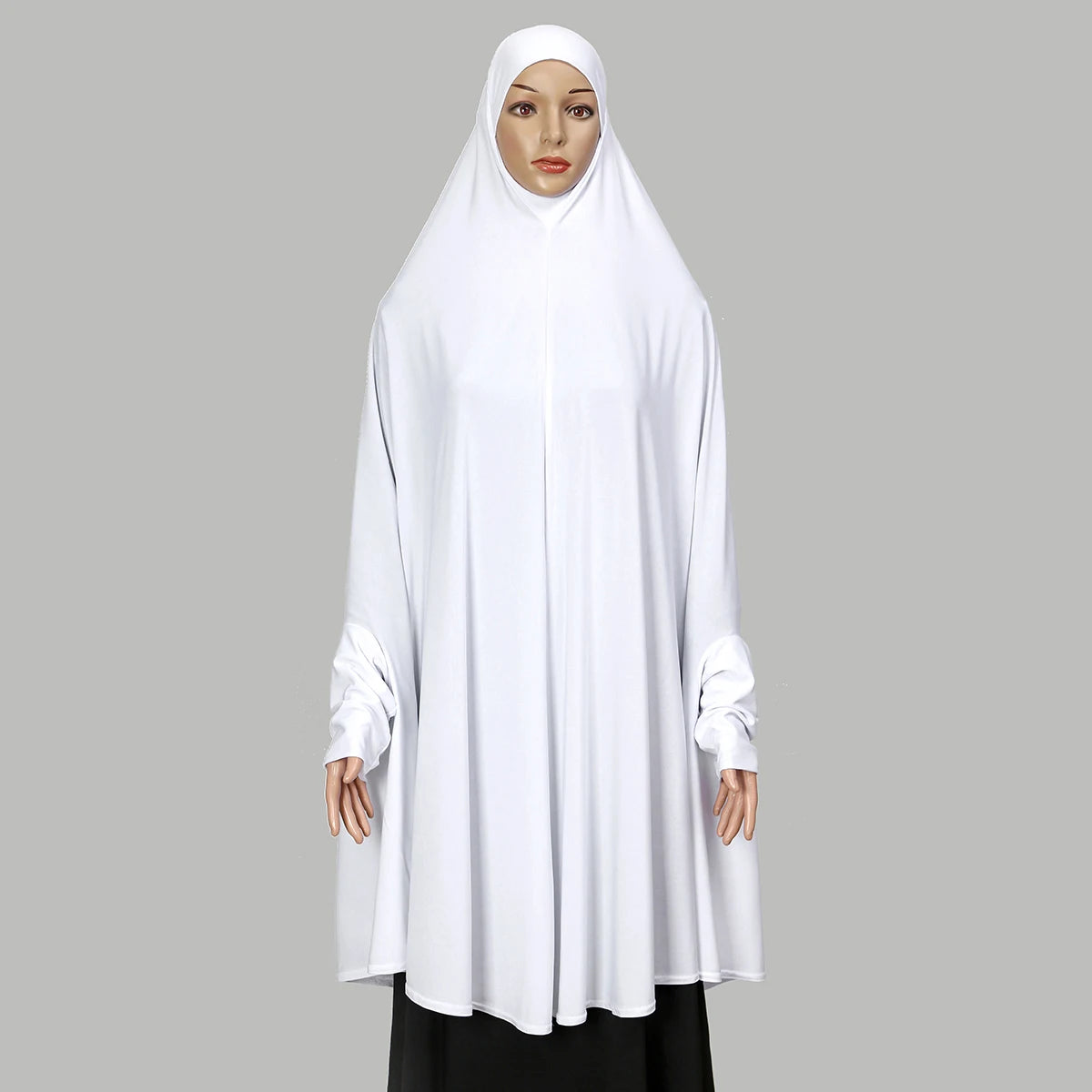 "Rooted in faith, refined in fabric with Sleeve Women Hijab Long Prayer Clothing''