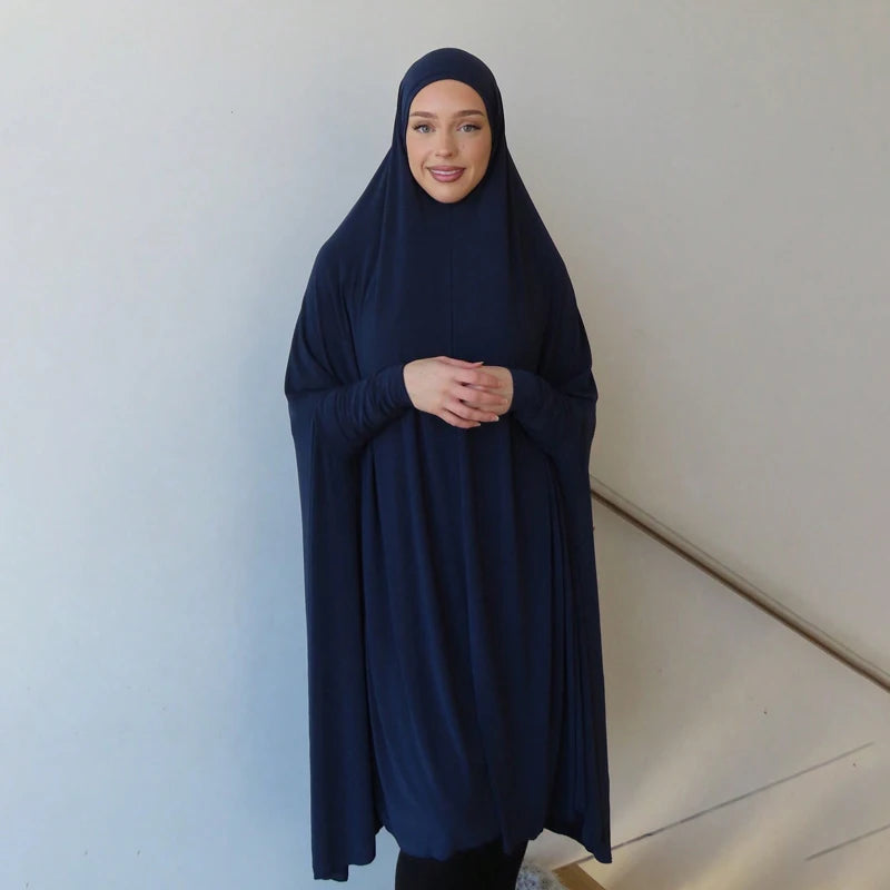 "Rooted in faith, refined in fabric with Sleeve Women Hijab Long Prayer Clothing''